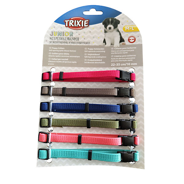 6 colliers M-L22 à 35 cm x10 mm pour chiot couleurs différentes