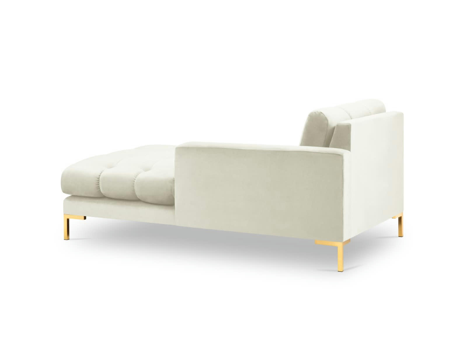 MAMAIA - Méridienne droite 1 place en tissu velours beige clair