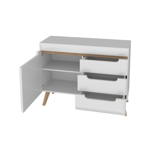 Komoda szuflady na wysokich nogach 107 cm Dąb Artisan Czarny