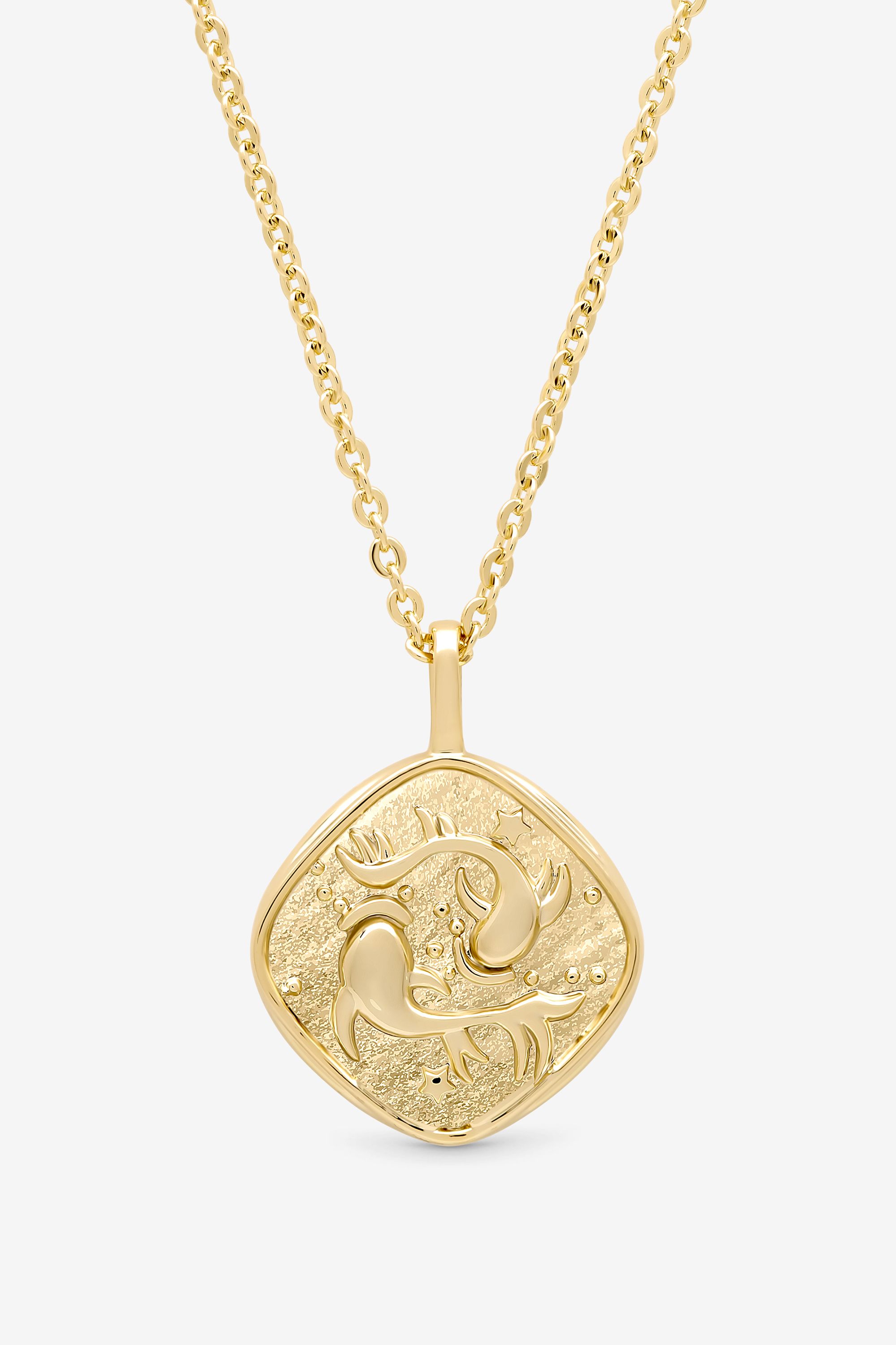 Jon Richard Gold Plated Molten Horoscope Pendant - Pisces