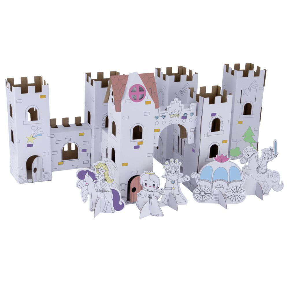 Château 3D en carton à colorier (2 modèles)