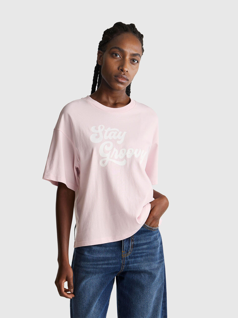 T-shirt with slogan print