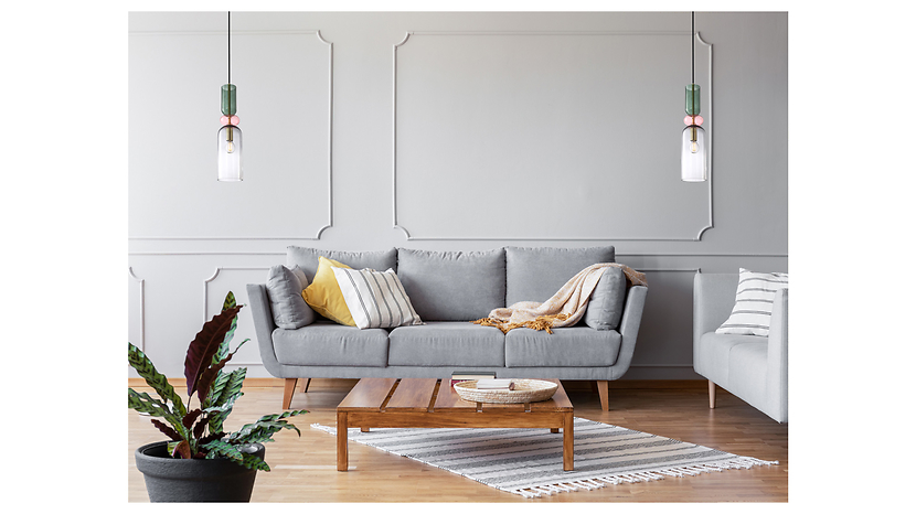 Lampa wisząca Manso 153 cm szklana wielokolorowa