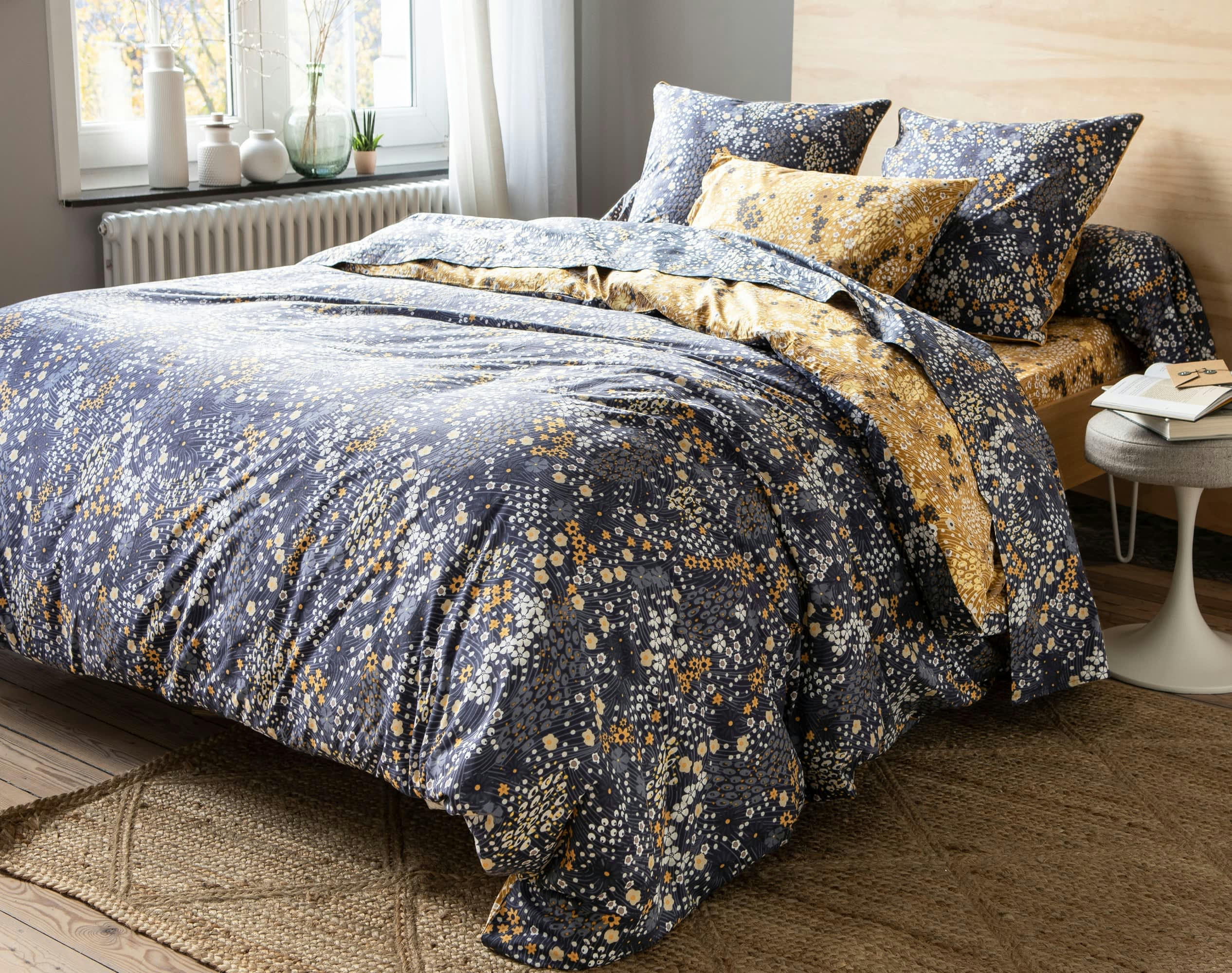 LIBERTAD - Housse de couette 240x220 en coton bleu