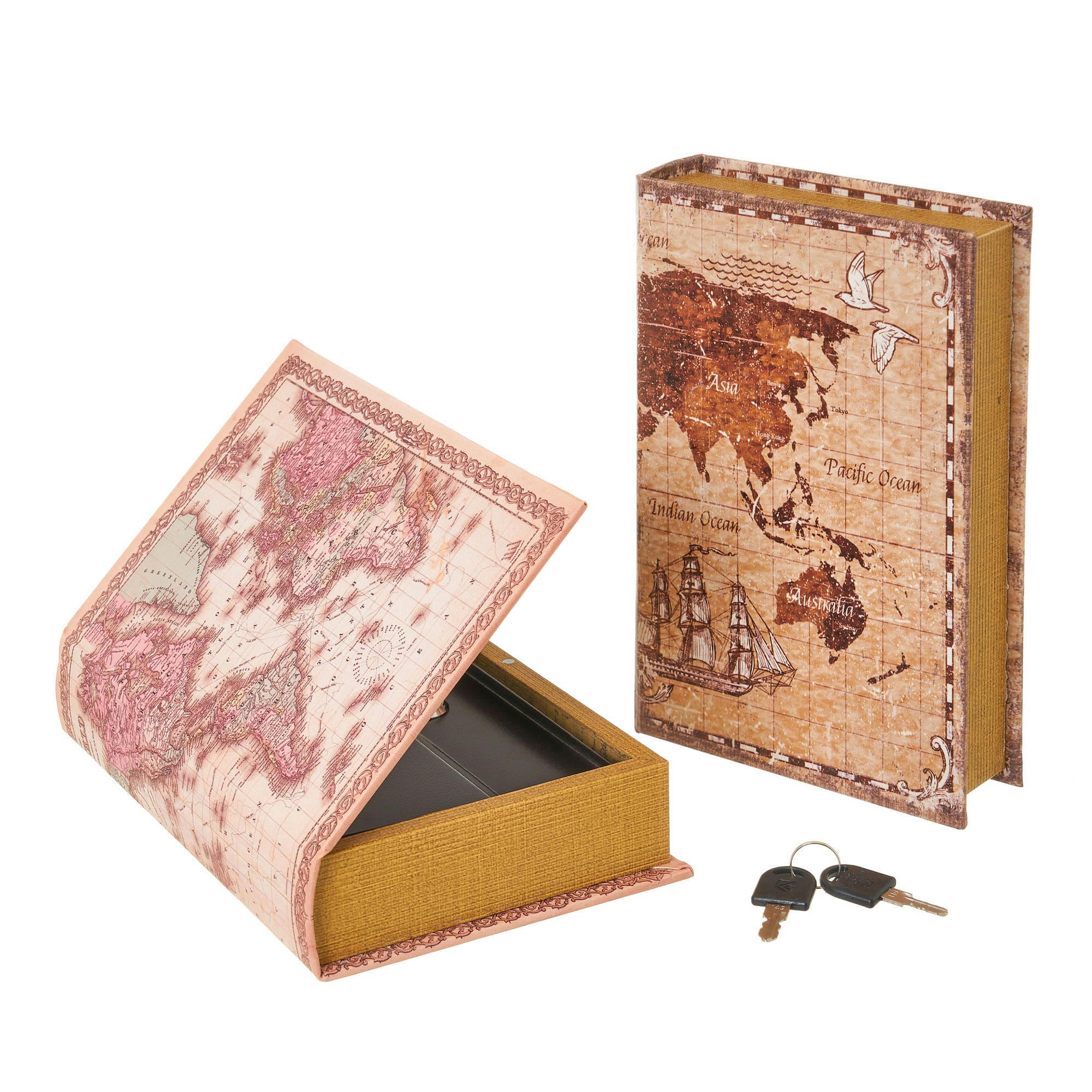 - Set de 2 boîtes de rangement secrètes livres cartes