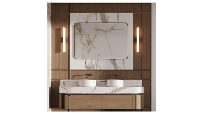 Kinkiet Linea LED 45 cm szklany czarny