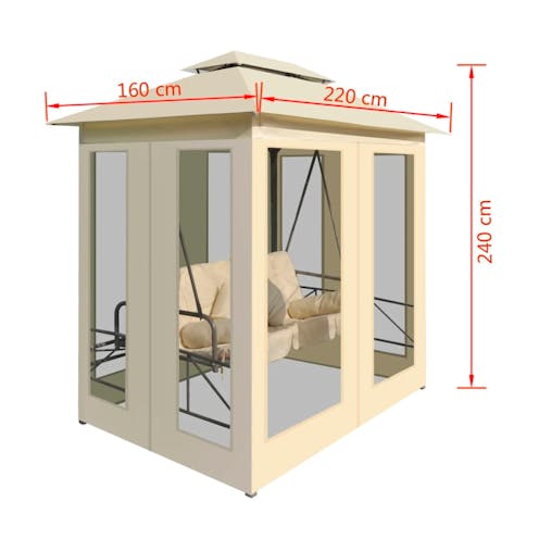 NNEVL Gazebo Convertible Swing Bench Cream White