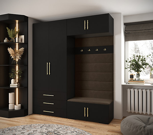 Garde-robe Inova 3 porte battante 236,7/200/47 2 Portes (noir)