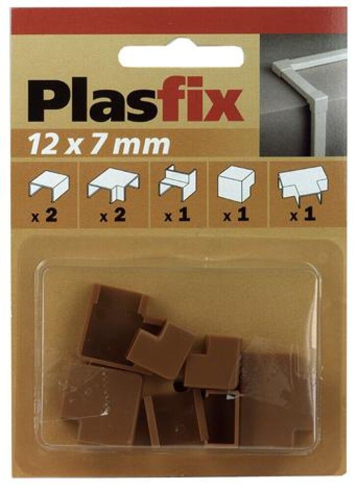 SKARV & HJØRNE PLASFIX 12X7MM EIKEFARGET