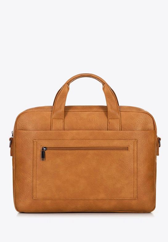 Torba na laptopa 17" z imitacji skóry brązowa