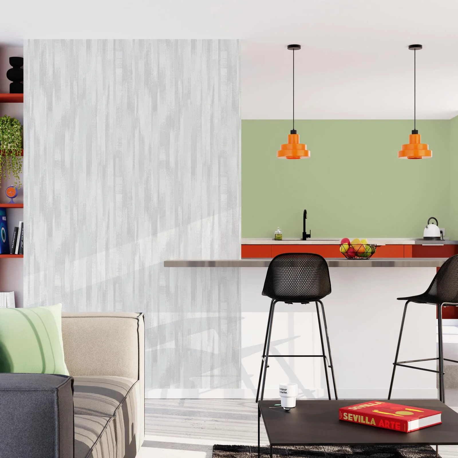 Papier peint intissé BAYLEY coloris gris perle