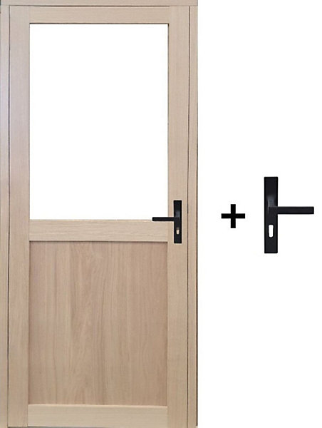 Bloc Porte Atelier Placage Chene H204 X L73 Cm Côte Tableau P.gauche, Poignee Gd Menuiseries