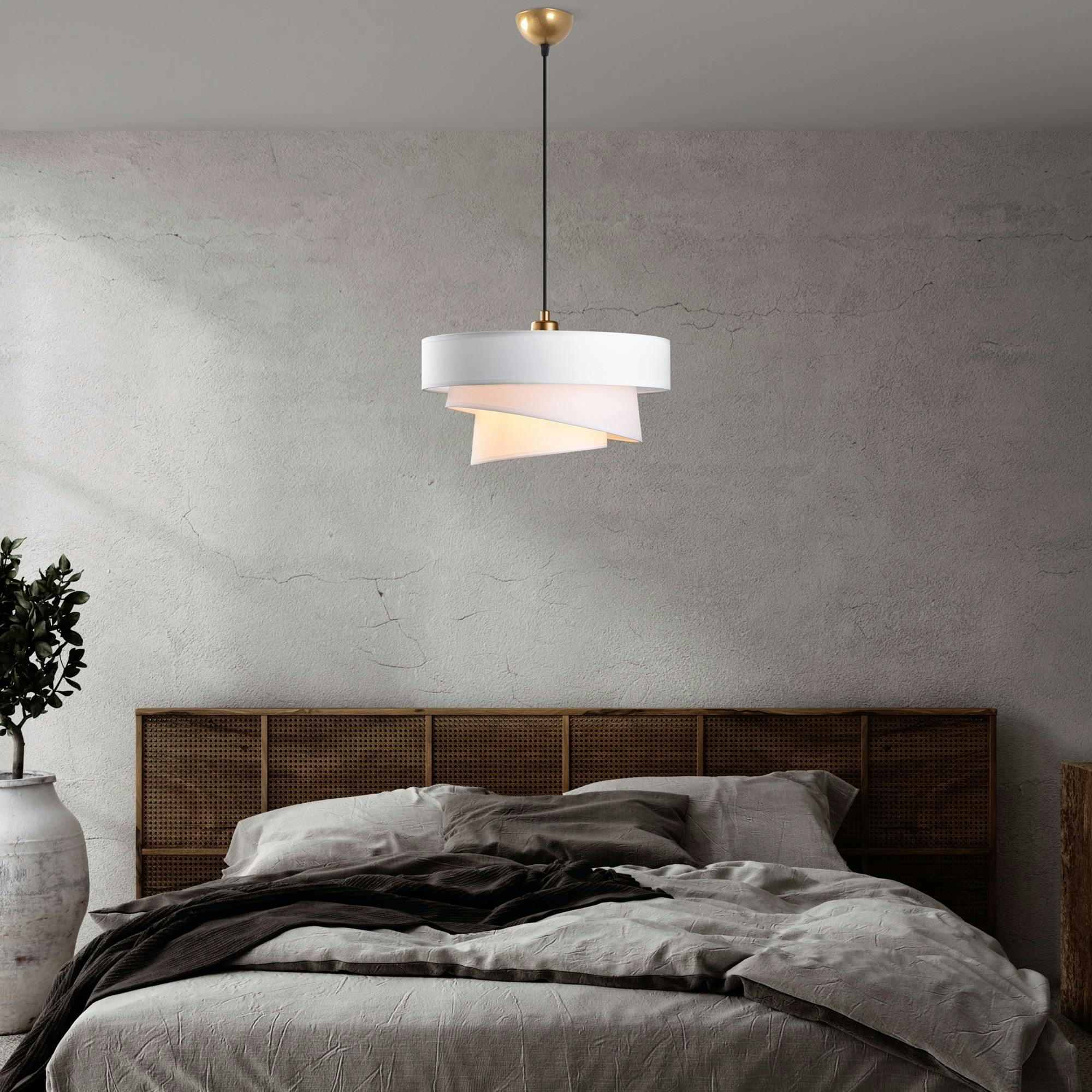 Suspension de chambre design – blanche, effet ruban ZURICH