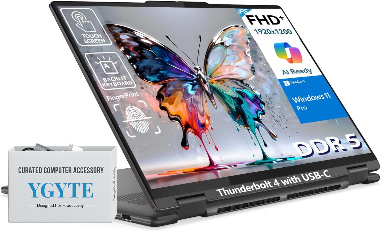 Lenovo Yoga 7i 2 in 1 Laptop Touchscreen  16 FHD+ 360 Foldable Touch Screen Convertible  Intel Core Ultra 7  Windows 11 Pro Laptop PC  16GB DDR5 RAM 1TB SSD  Backlit 10-Key  Fingerprint