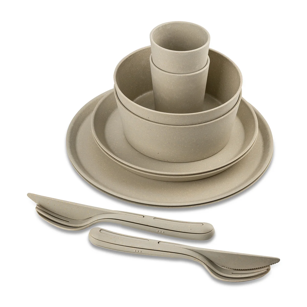 Koziol - CONNECT SET HELSINKI Geschirrset, nature desert sand (10-teilig)