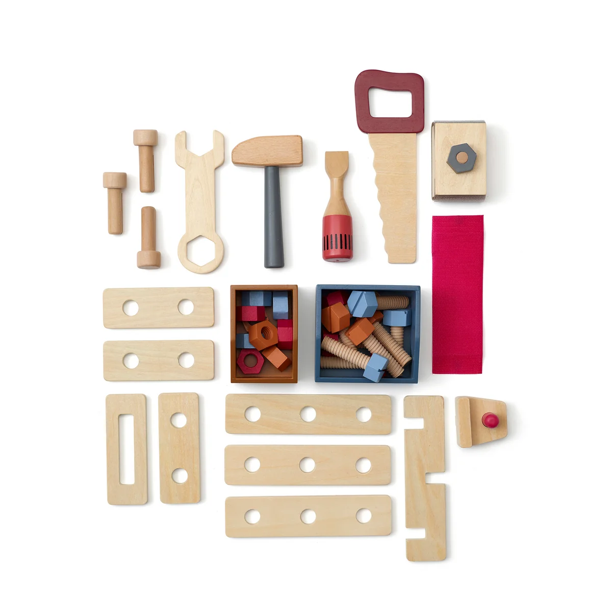 Kids Concept - Kid's Hub Werkbank mit Zubehör, 55 x 36 x 80 cm, bunt (21er-Set)