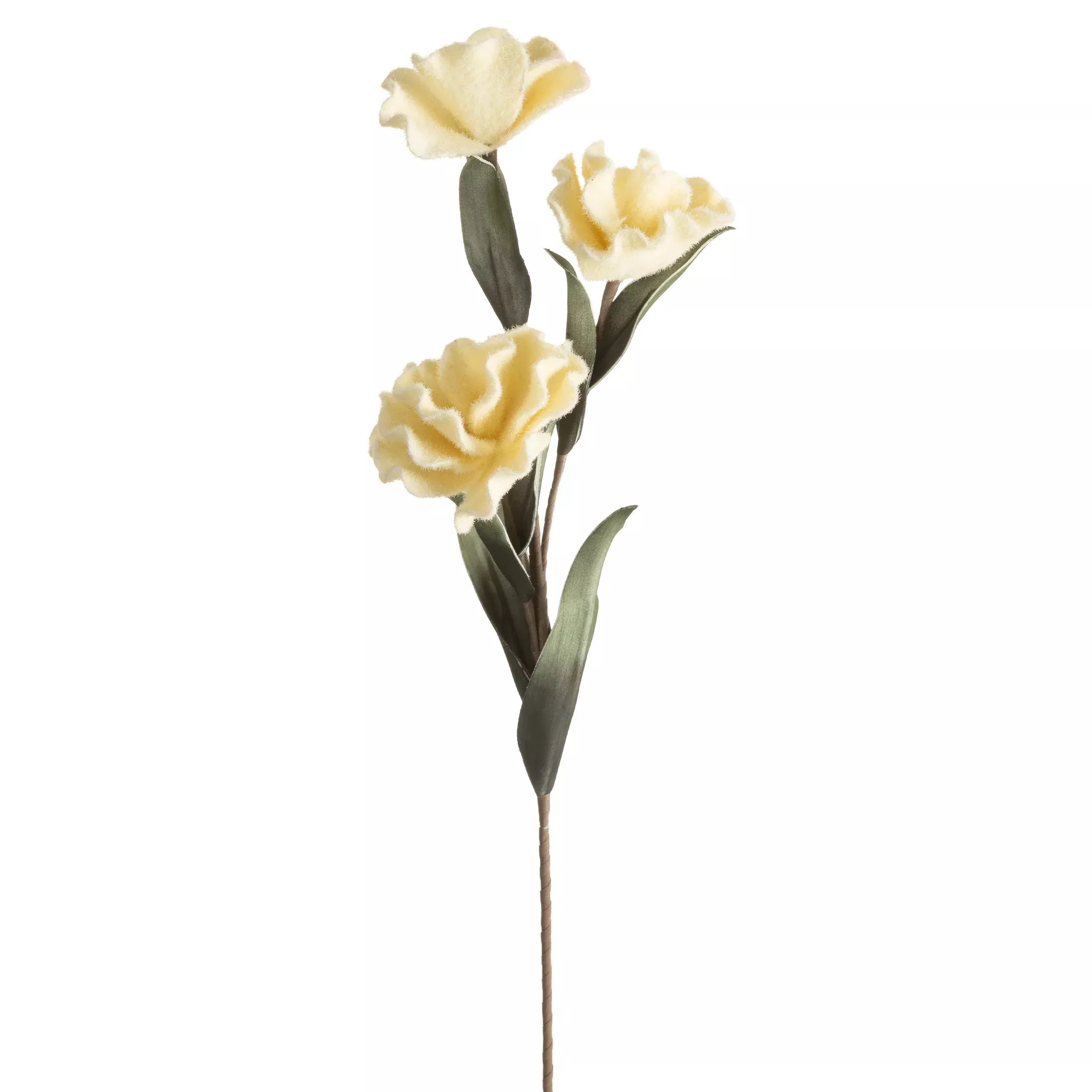 Kwiat sztuczny goździk kremowy z plastycznej pianki foamiran 94 cm