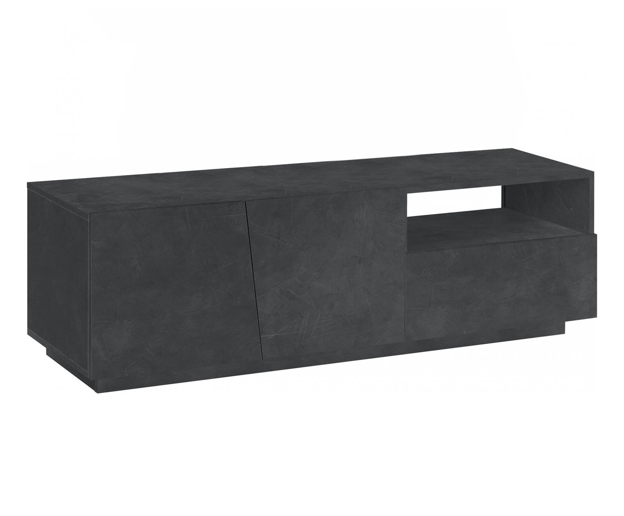 - Meuble tv de salon effet bois gris ardoise