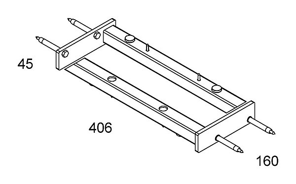2 équerres de fixation en métal pour plan vasque Stonetec