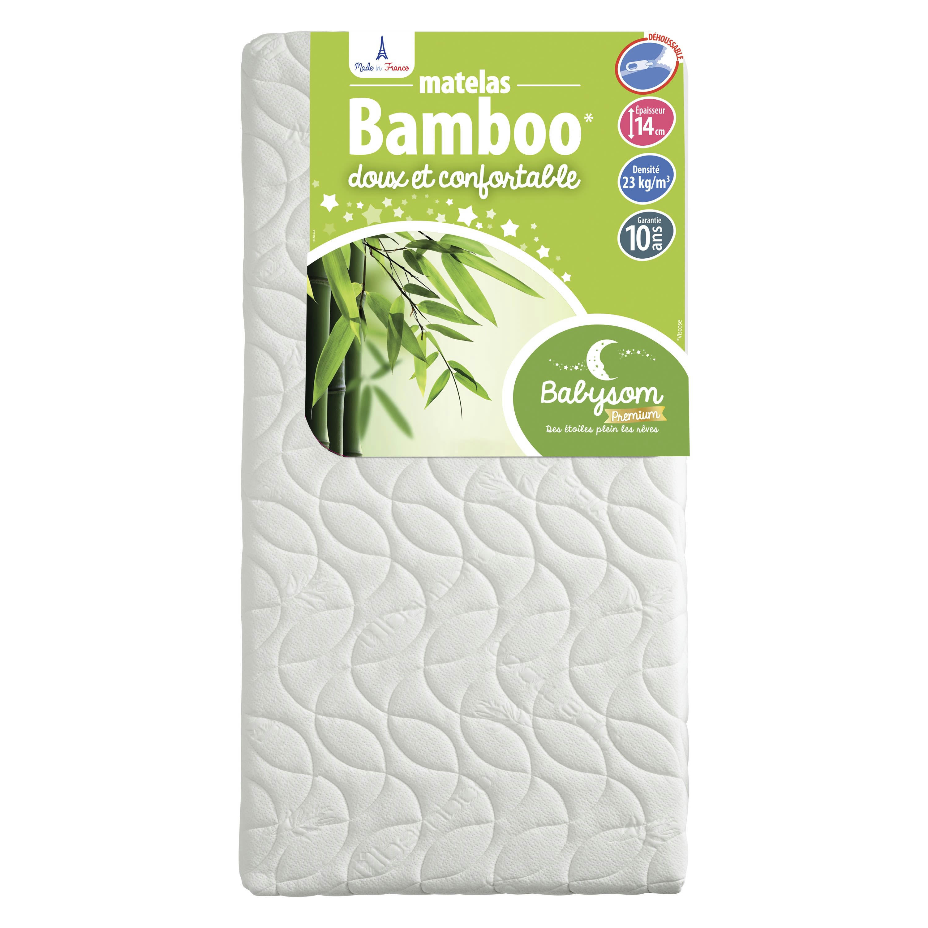 BAMBOO - Matelas bébé housse en viscose douce 70x140x14