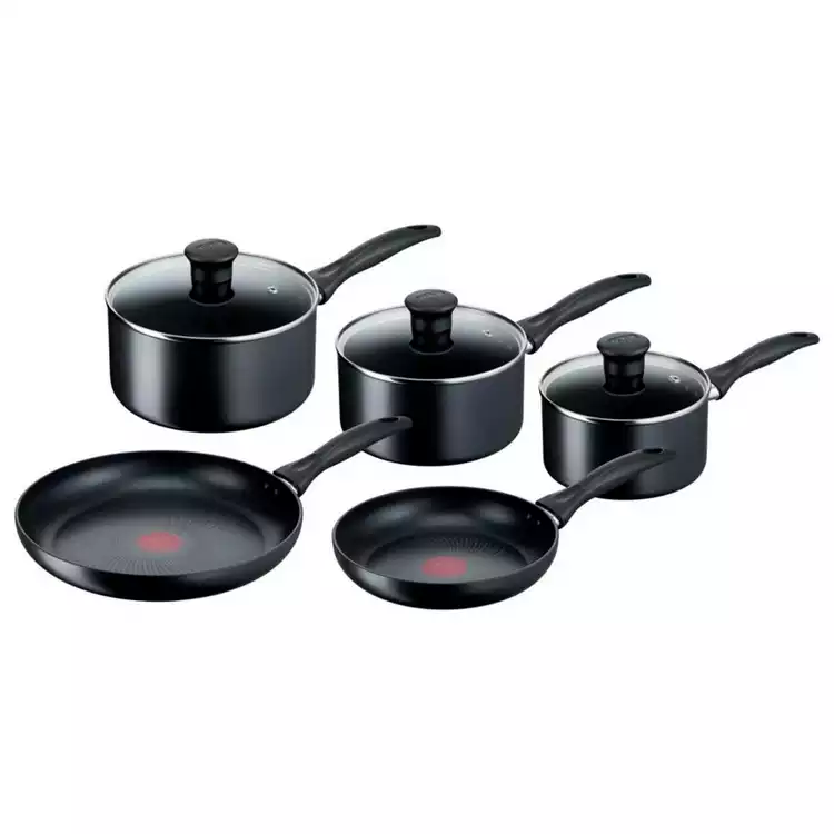 Tefal Induction 5 Piece Non stick Pan Set - Black
