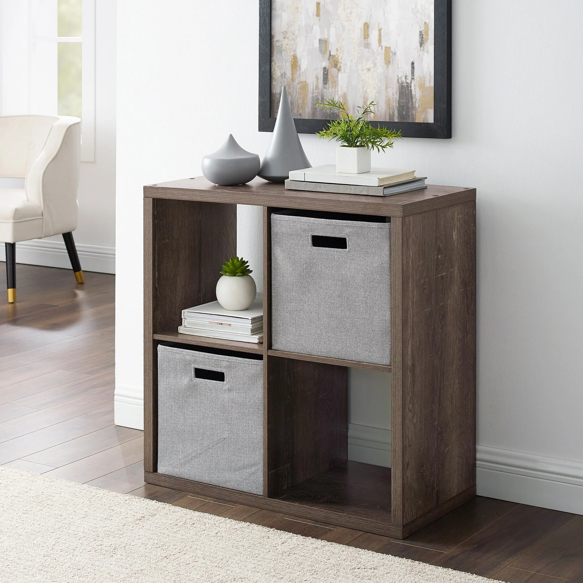 Four Cube Storage Cabinet - 30 - Gray