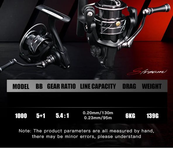 NNEOBA Stream 1000 Spinning Reel Carbon Drag Washers Black