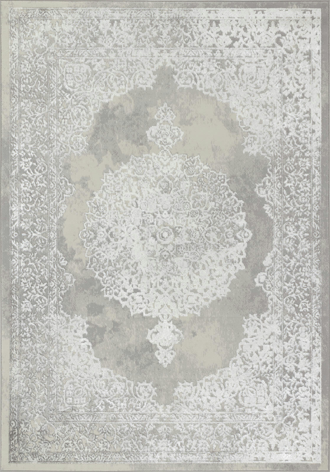 DEFNE - Tapis Vintage Oriental Blanc/Gris 200x275