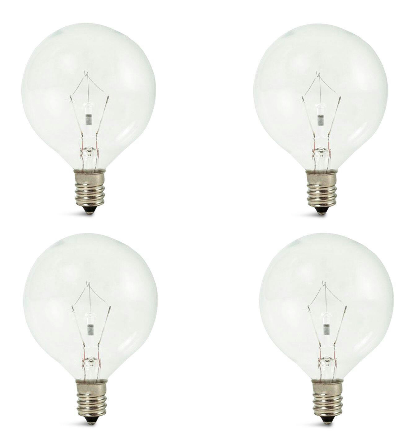 NOMA G16.5 E12 Base Vanity Dimmable Incandescent Light Bulbs, Clear Warm White, 60W, 4-Pk