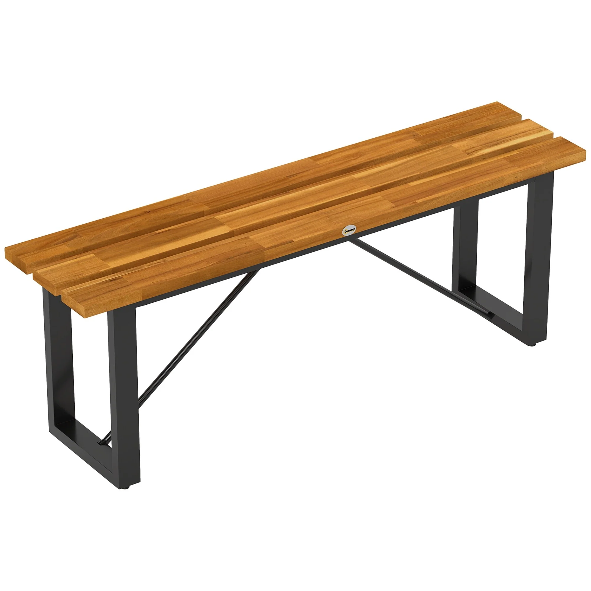 Outsunny Outdoor Bench, Backless Acacia Wood Garden Bench, 47 Inch 2-Person Patio Loveseat, Weather/Corrosion Resistant