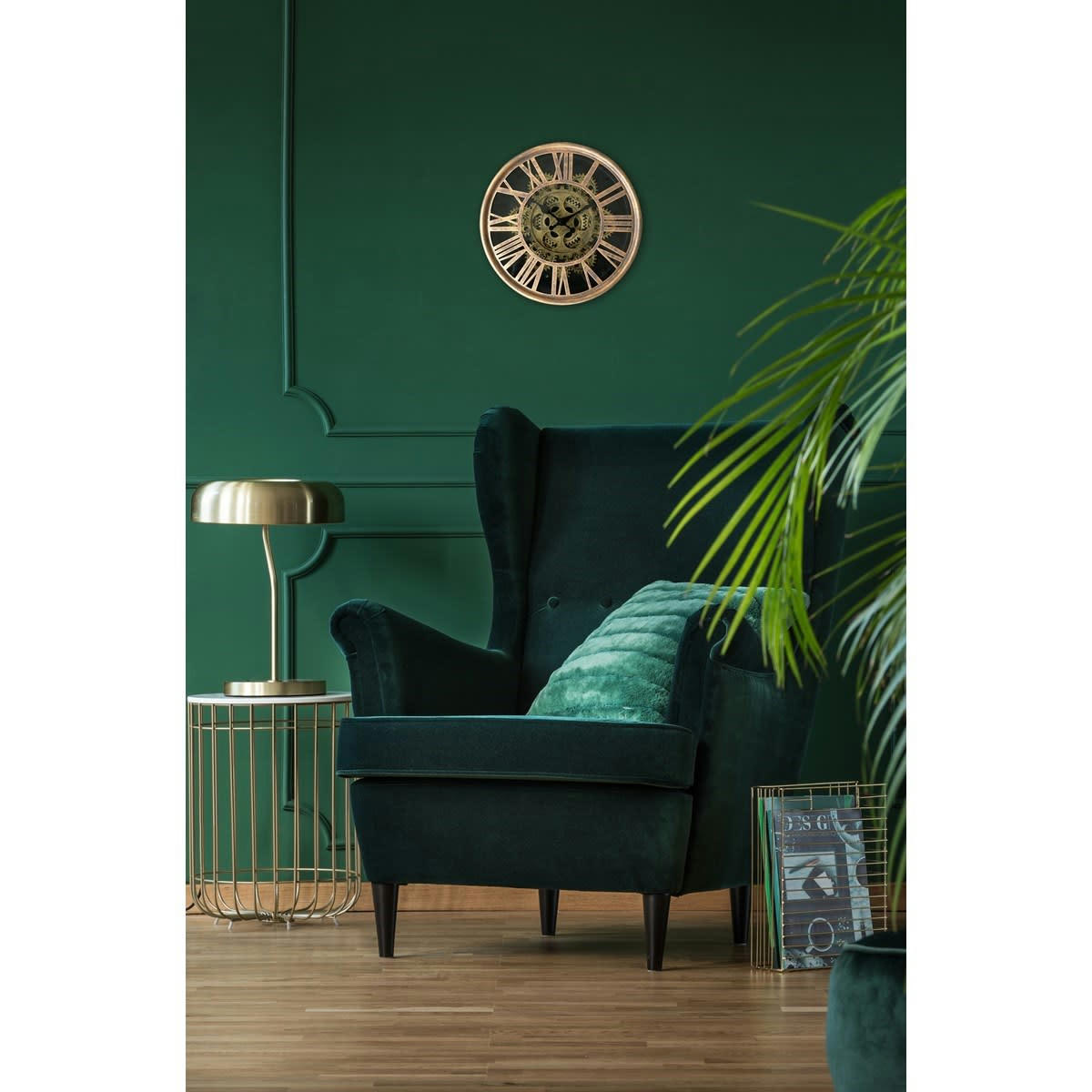 HORLOGE MÉCANISME - Horloge ronde dorée mécanisme apparent 25x6x25cm