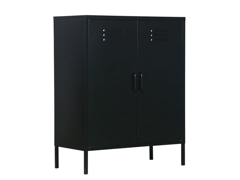 MaximaVida metalen lockerkast Finn 80 x 40 x 102 cm zwart - 2 schappen