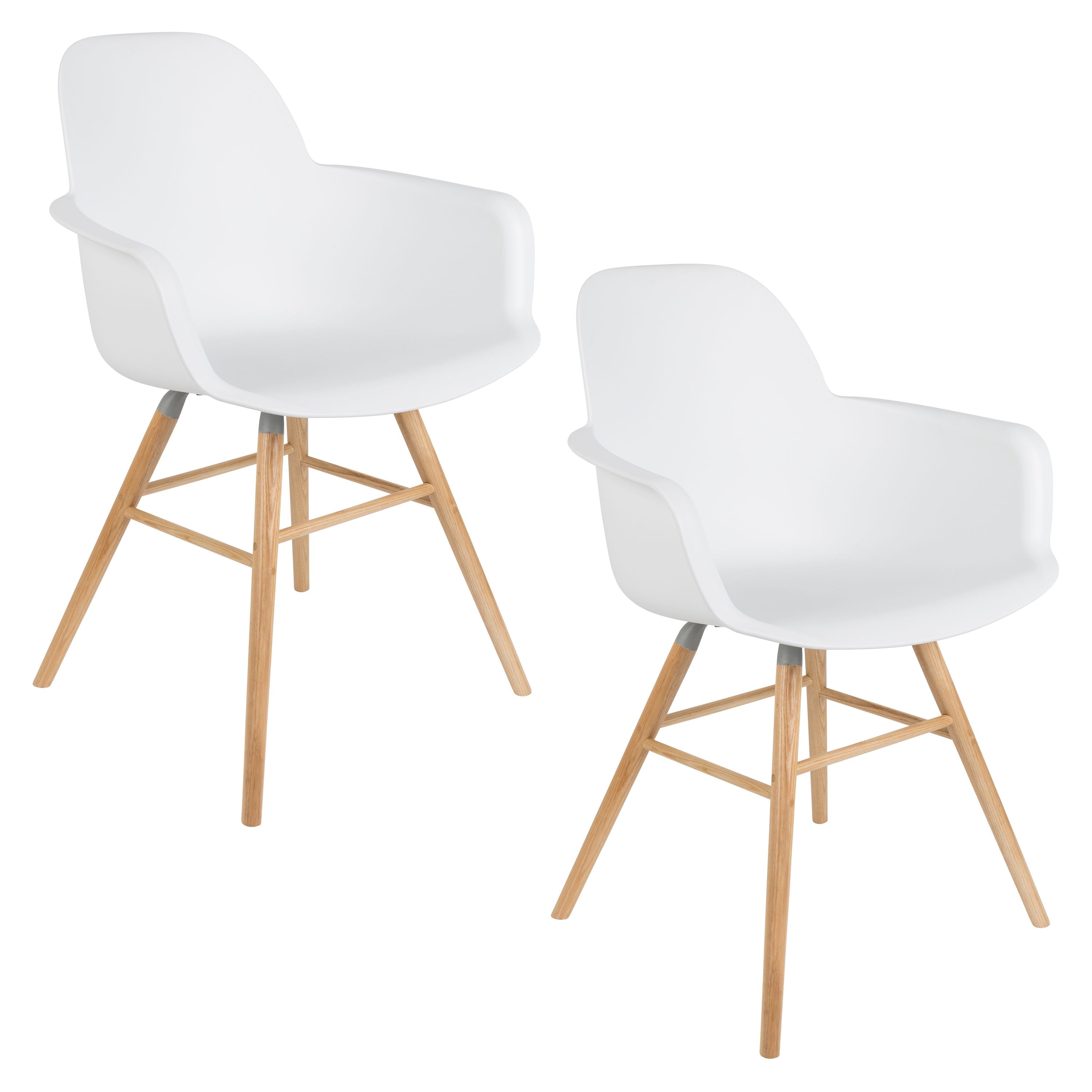 Zuiver Albert Kuip Eetkamerstoelen Armleuning Wit - Set van 2