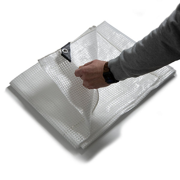 Bâche de protection imperméable Leno 140 gm² BlancTransparent 6 x 1,5 m