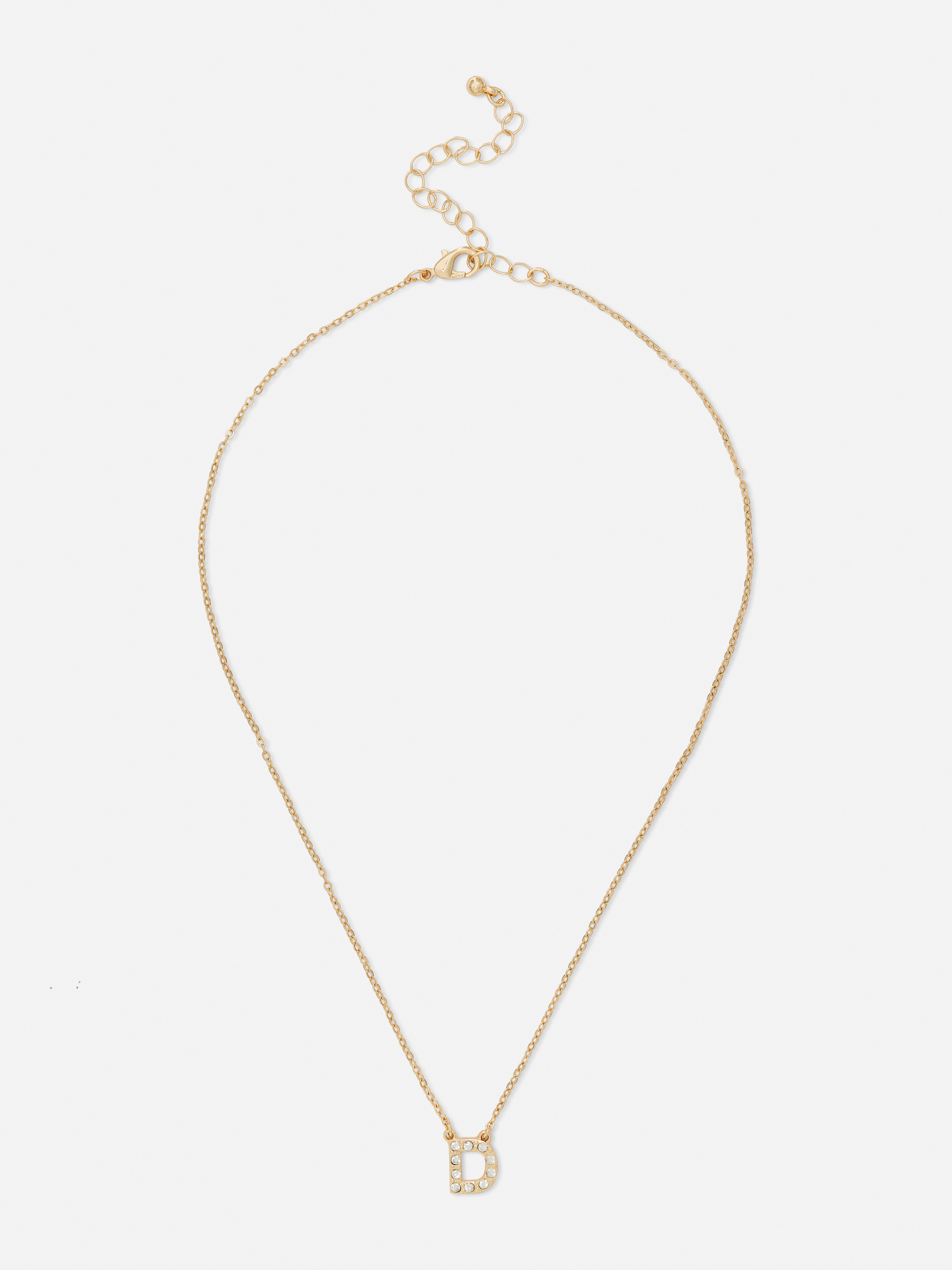 Rhinestone Initial Necklace