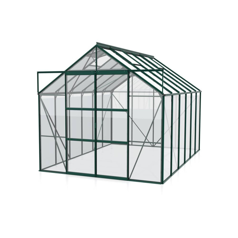 Serre en verre Uranus verte 9,9 m² VITAVIA