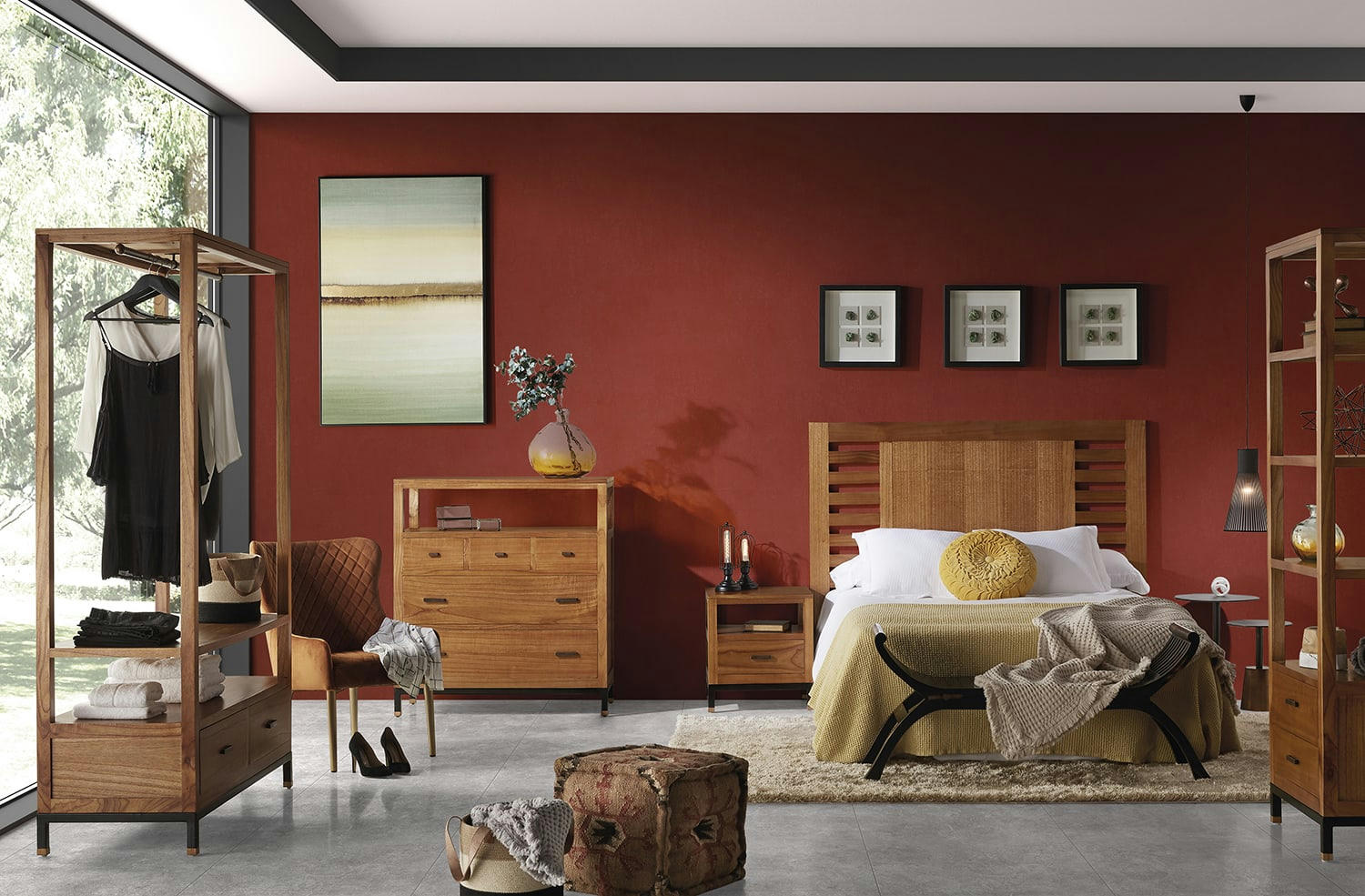 MADHU - Commode en bois marron L 100 cm 