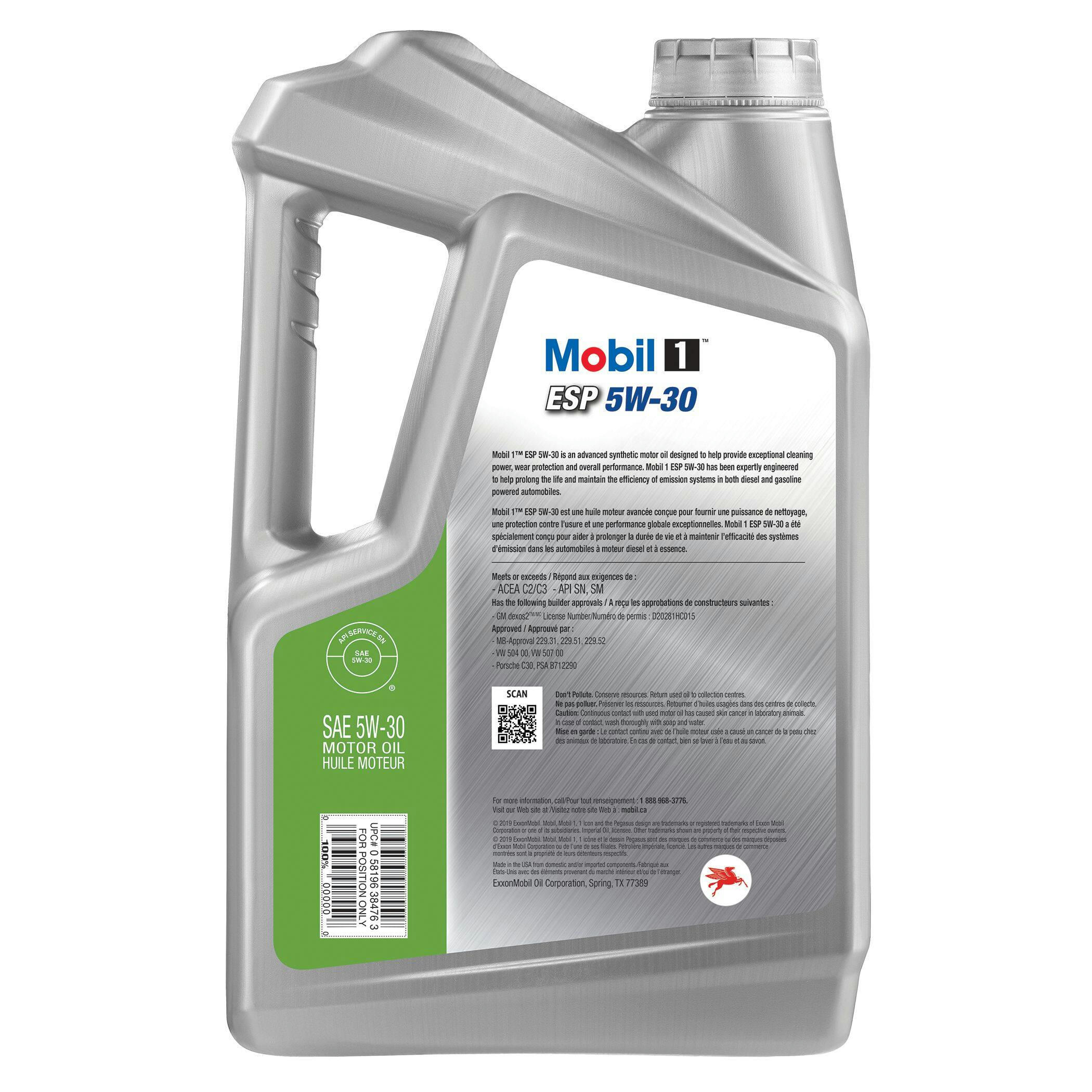 Mobil 1™ ESP Emission System Protection 5W30 Synthetic Engine/Motor Oil, 4.73-L