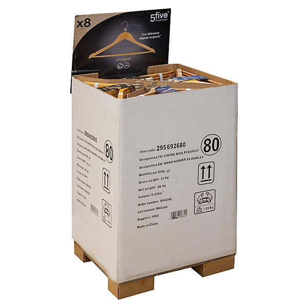 Cintres en bois x8 - Beige- 5five