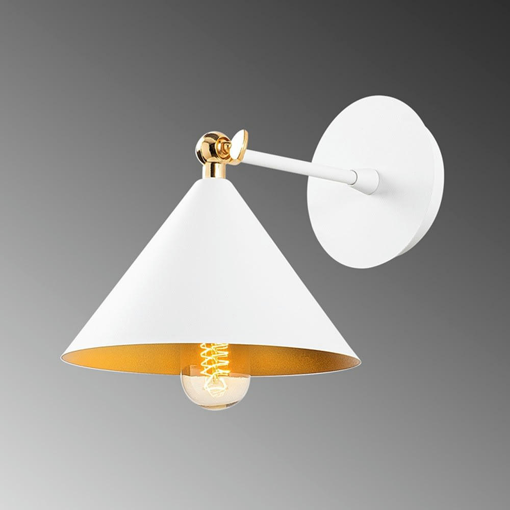 HARVEY - Applique murale conique blanche avec abat-jour orientable