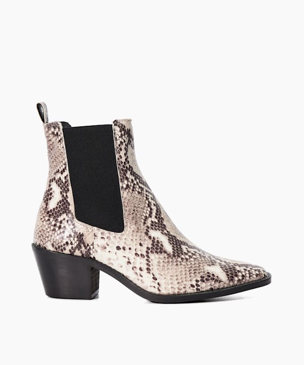 Pexas Natural - Reptile Print Leather Western Boots
