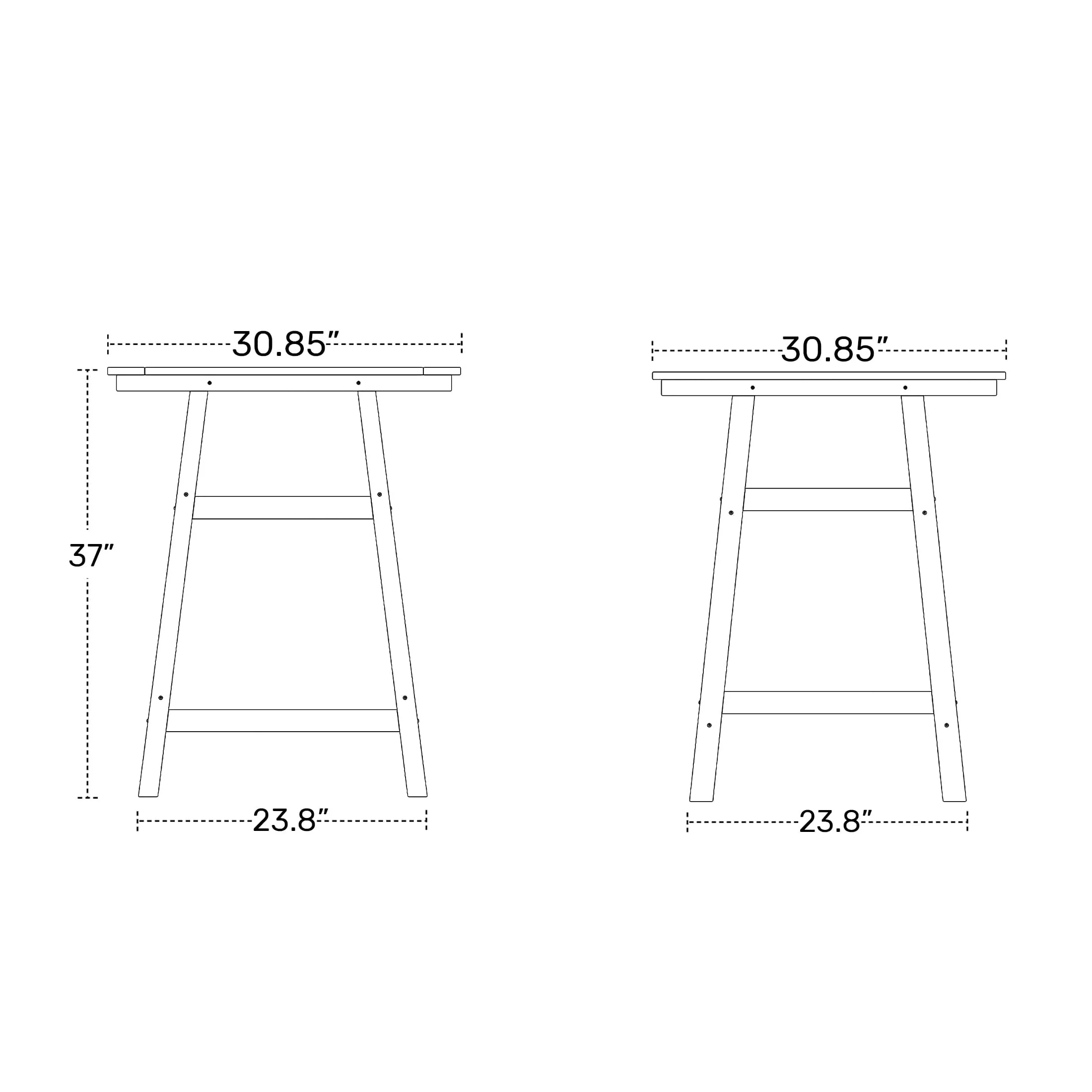 Polytrends Laguna Hdpe All Weather Outdoor Patio 30 Square Counter Bistro Table