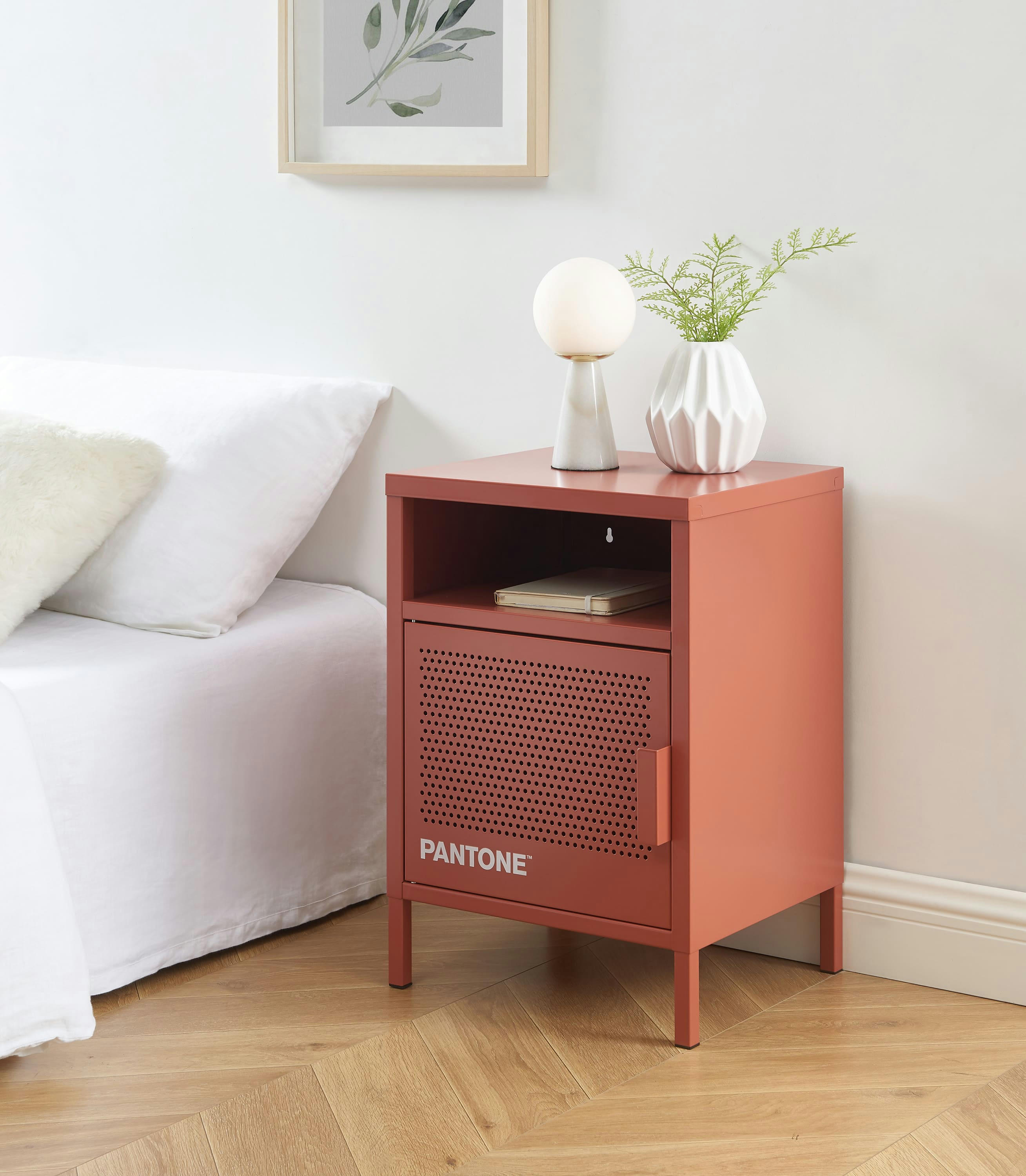 PANTONE - Table de chevet  métal terracotta 40cm