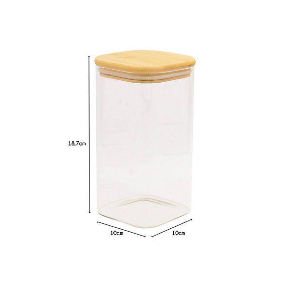 Boîte rectangulaire en verre avec couvercle hermétique 1,6 L