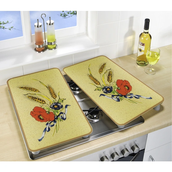 Herdabdeckplatte, mehrfarbig, gehärtetes Glas/Kunststoff