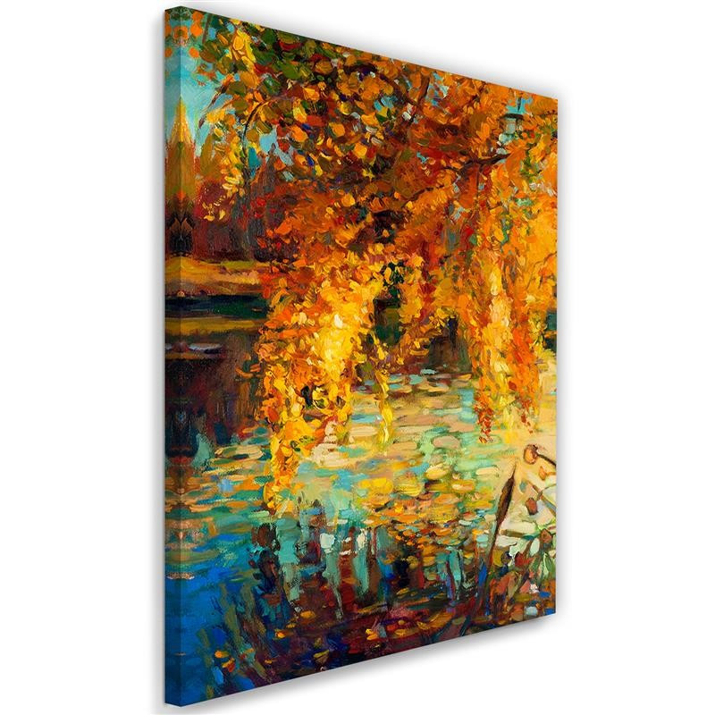 Feeby Obraz na płótnie Malowana jesień nad jeziorem 40x60