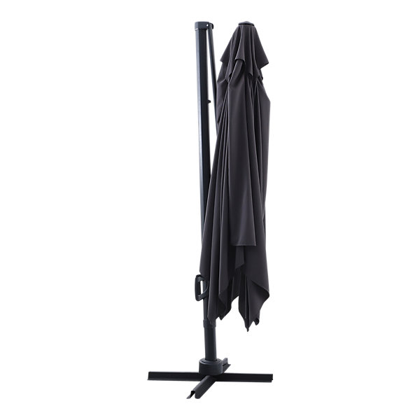Parasol déporté inclinable carré ouverture manivelle anthracite 3 x 3m GoodHome Corby