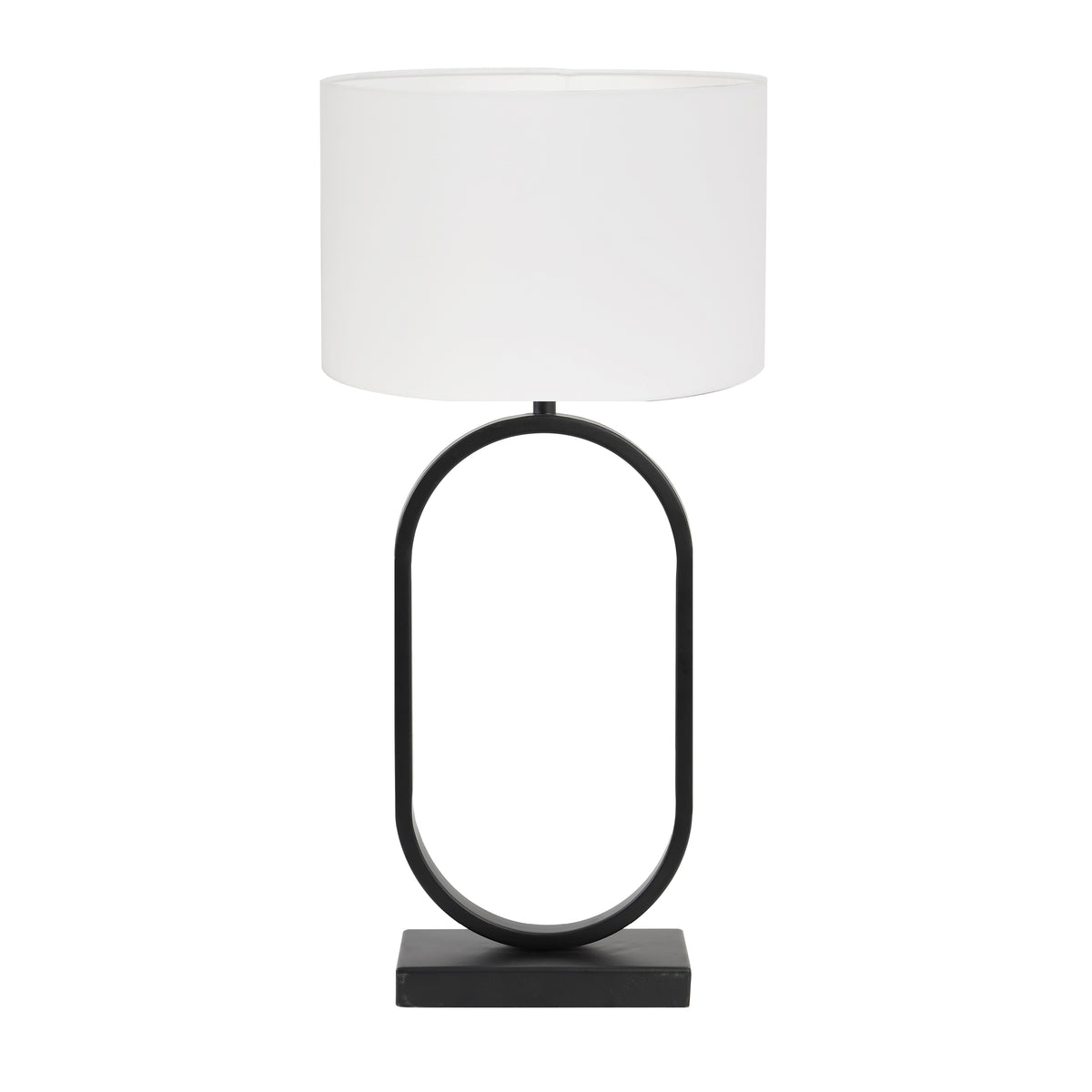 Light & Living tafellamp Jamiri/Polycotton - zwart, wit - 30x30x67cm