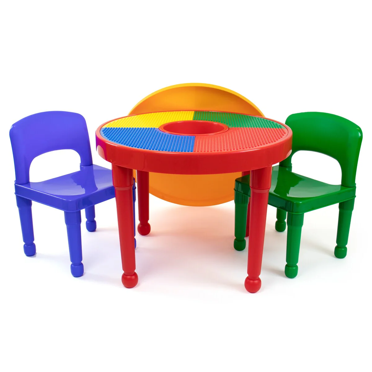 Humble Crew Kids 2-in-1 Round Activity Table & 2 Chairs Set, Primary