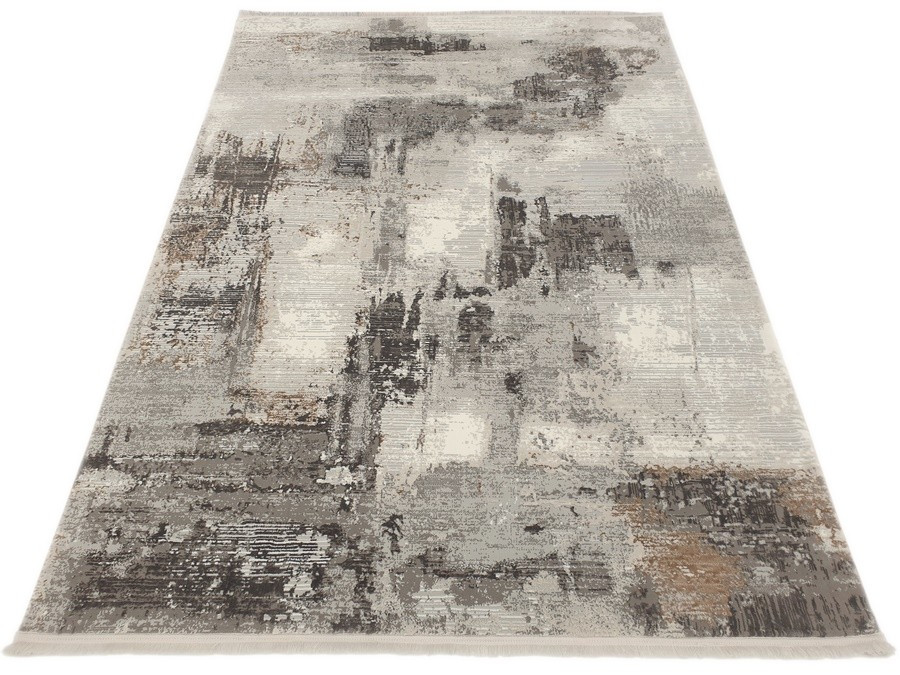 Dywan z frędzlami Emir 167 dark vizion beżowy 080x150 - do salonu pokoju